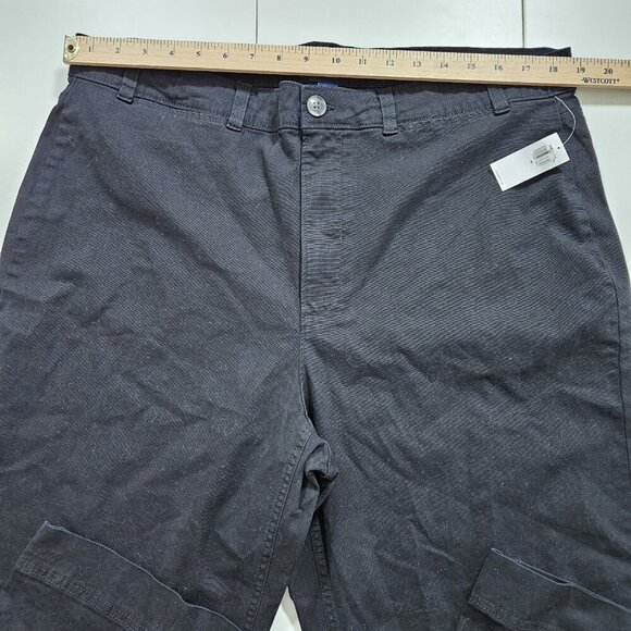 Old Navy Pants Womens 18 Black Twill Cotton Stretch High Waist Wide Leg Coastal - Picture 4 of 16